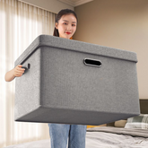 Foldable Fabric Storage Box - Large Organizer for Clothes & Quilts
